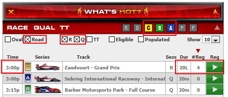 Dashboard : Race, Qual, TT
